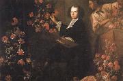 Mario Dei Fiori Self-Portrait with a Servant and Flowers USA oil painting artist